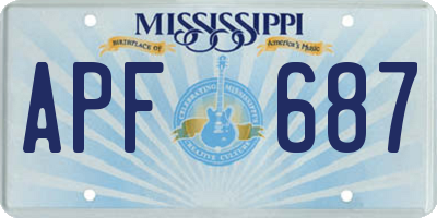 MS license plate APF687