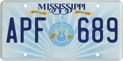 MS license plate APF689