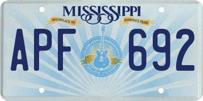 MS license plate APF692