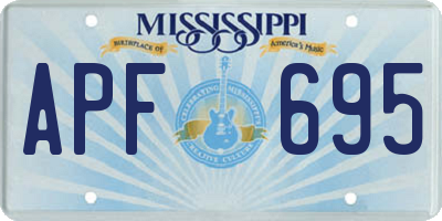 MS license plate APF695