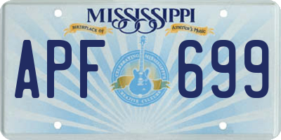 MS license plate APF699