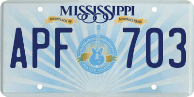 MS license plate APF703