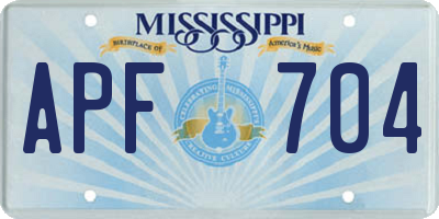 MS license plate APF704