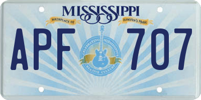 MS license plate APF707