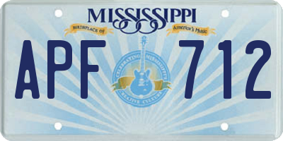 MS license plate APF712