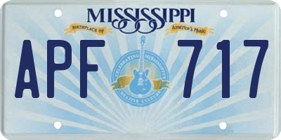 MS license plate APF717
