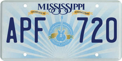 MS license plate APF720
