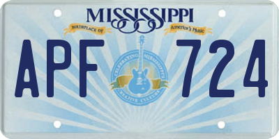 MS license plate APF724