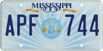 MS license plate APF744