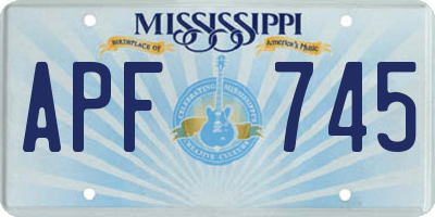 MS license plate APF745