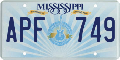 MS license plate APF749