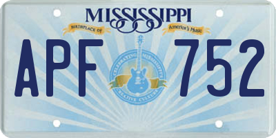 MS license plate APF752