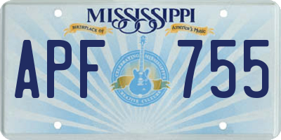 MS license plate APF755