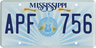 MS license plate APF756