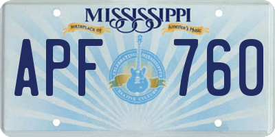 MS license plate APF760