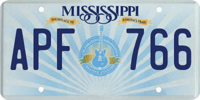 MS license plate APF766