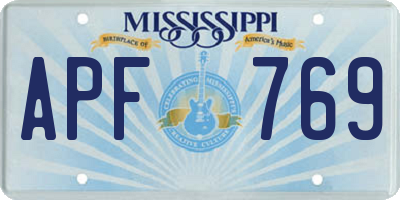 MS license plate APF769