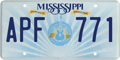 MS license plate APF771