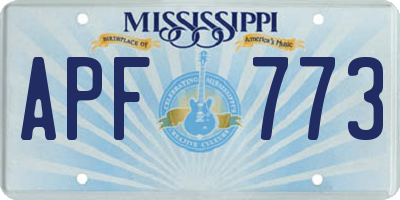 MS license plate APF773