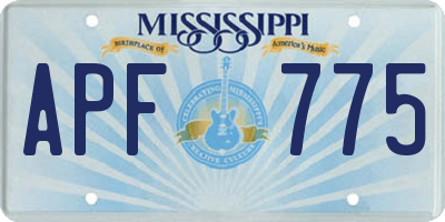 MS license plate APF775