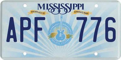 MS license plate APF776