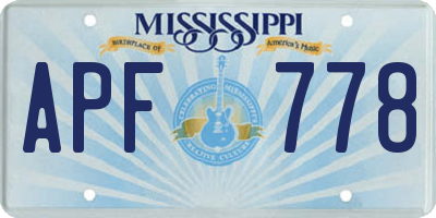 MS license plate APF778