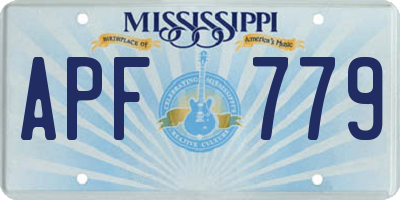 MS license plate APF779