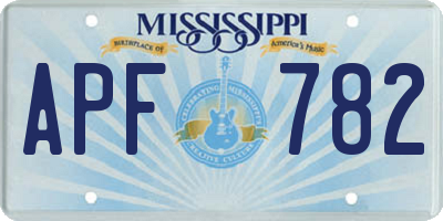 MS license plate APF782