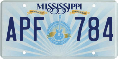 MS license plate APF784