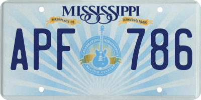 MS license plate APF786