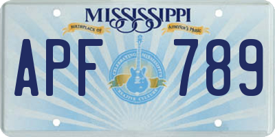 MS license plate APF789