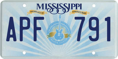 MS license plate APF791
