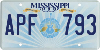 MS license plate APF793