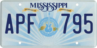 MS license plate APF795