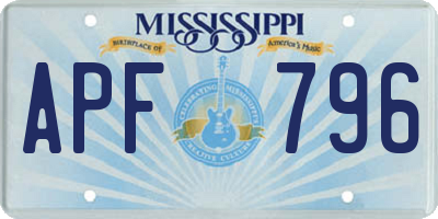 MS license plate APF796