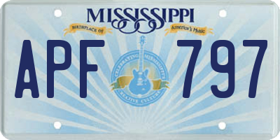 MS license plate APF797