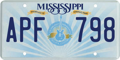 MS license plate APF798