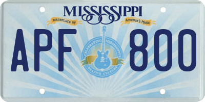 MS license plate APF800