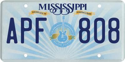 MS license plate APF808