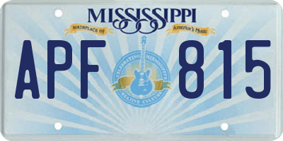 MS license plate APF815