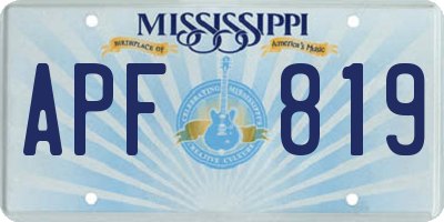 MS license plate APF819