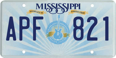 MS license plate APF821