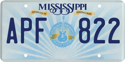 MS license plate APF822