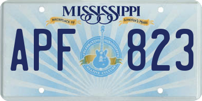 MS license plate APF823