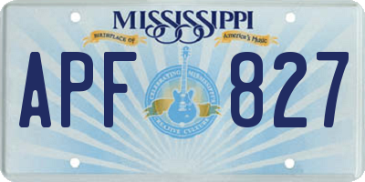 MS license plate APF827