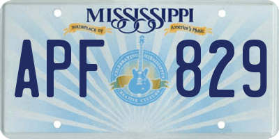 MS license plate APF829