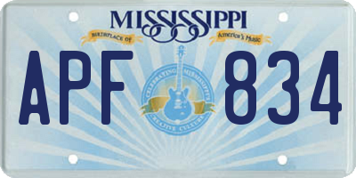 MS license plate APF834