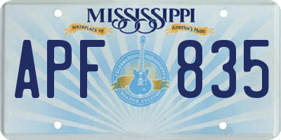 MS license plate APF835