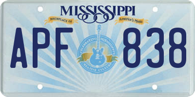 MS license plate APF838
