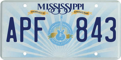 MS license plate APF843
